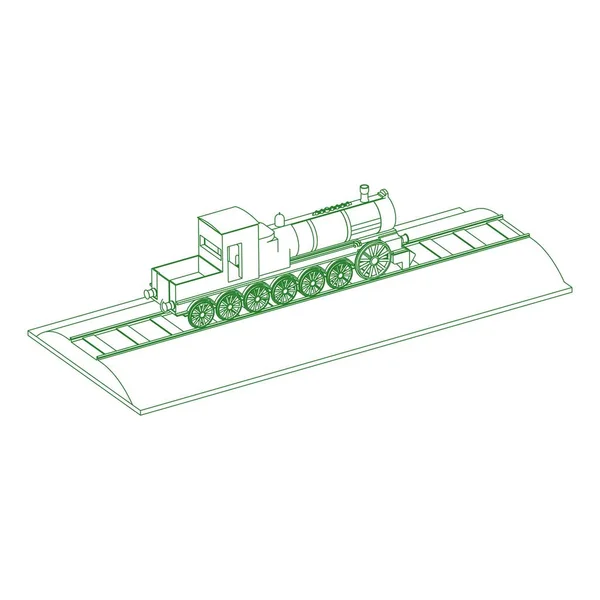火车的线条艺术 — 图库矢量图片