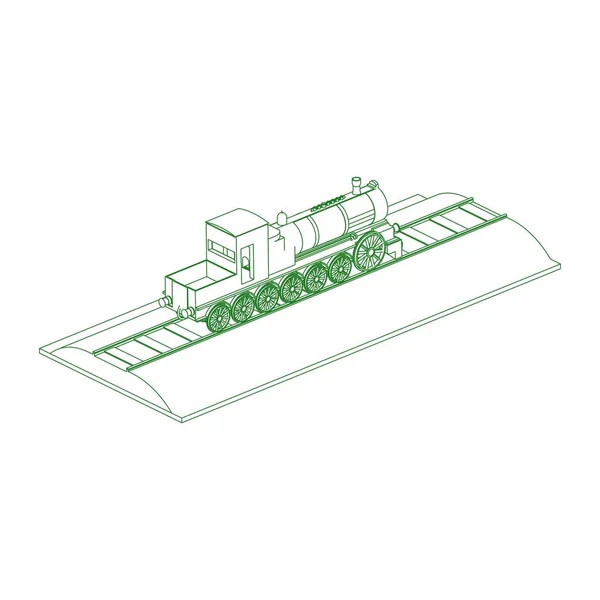 列車の線画 — ストックベクタ