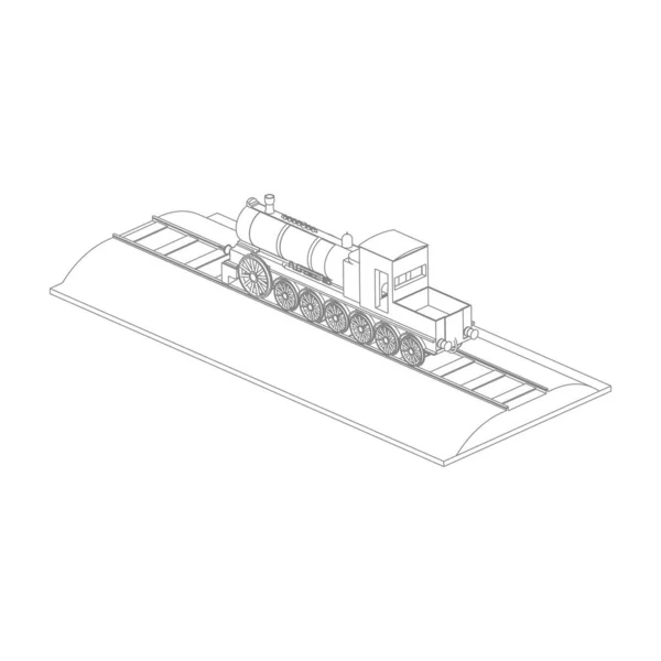 Línea de arte del tren — Archivo Imágenes Vectoriales