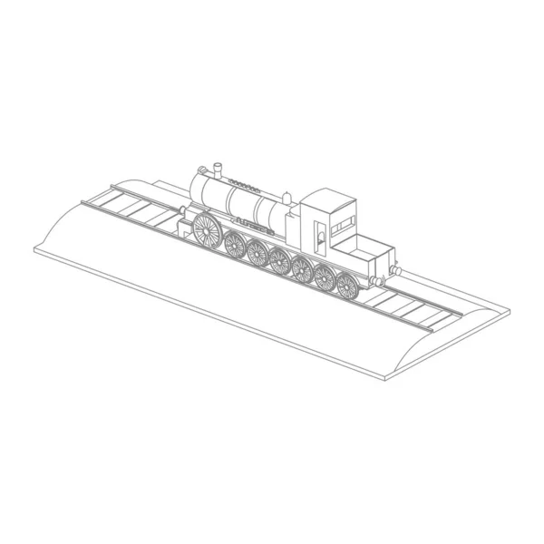 Lijnkunst van de trein — Stockvector