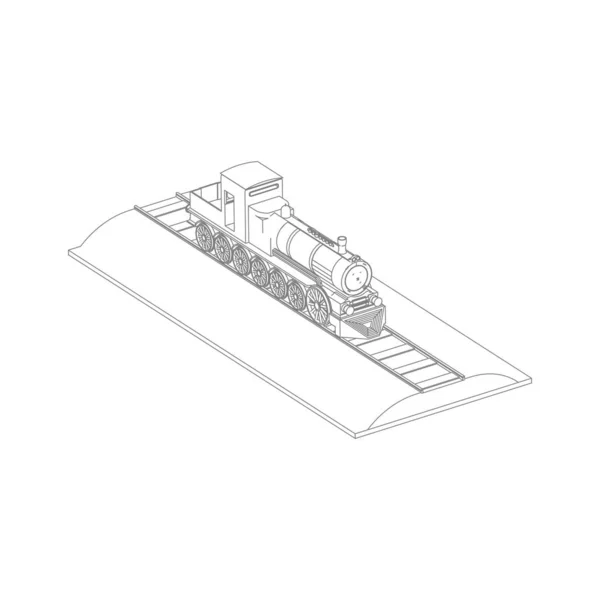 Linienkunst des Zuges — Stockvektor