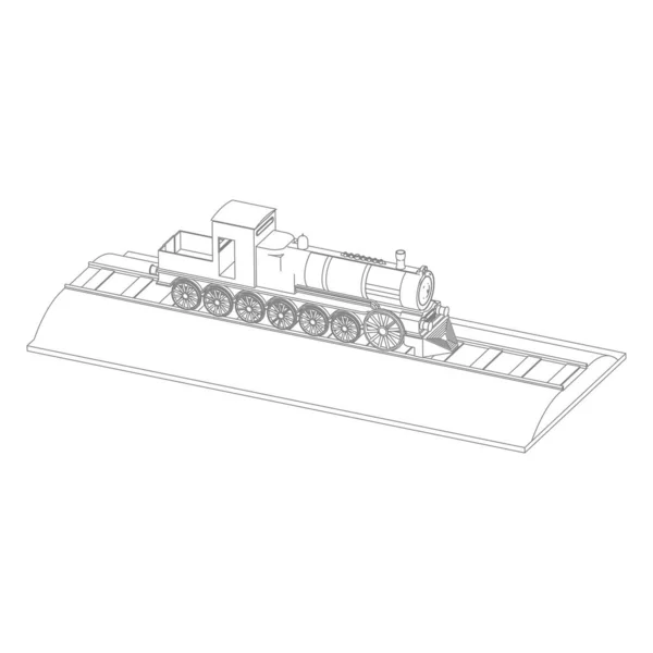 Lijnkunst van de trein — Stockvector