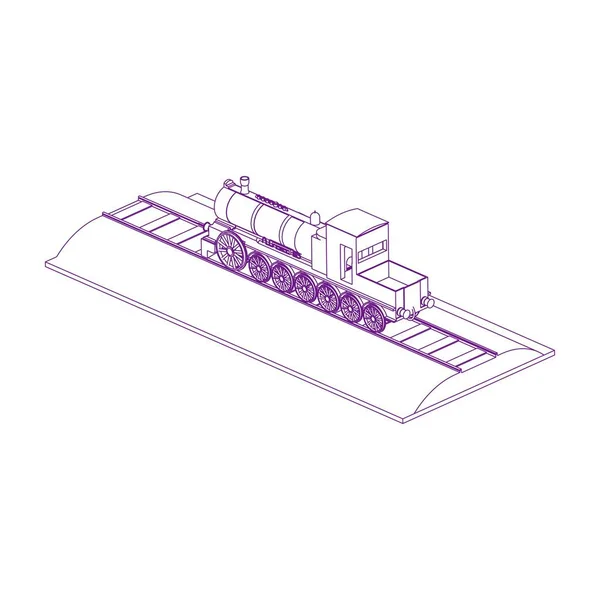 列車の線画 — ストックベクタ