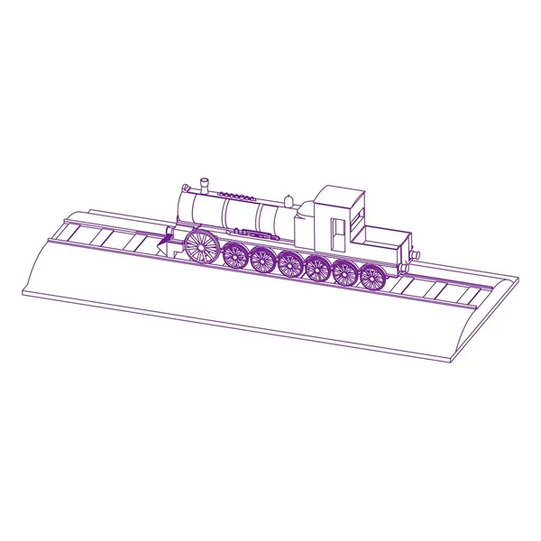 Línea de arte del tren — Archivo Imágenes Vectoriales