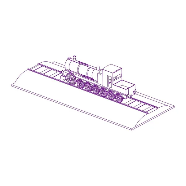 Linienkunst des Zuges — Stockvektor