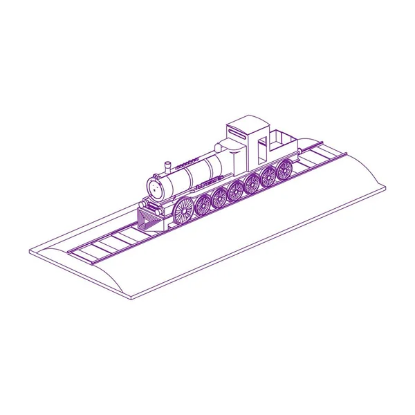 Lijnkunst van de trein — Stockvector