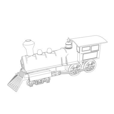 Tren hattı sanatı. Boyama sayfası - Tren - Çocuklar için illüstrasyon