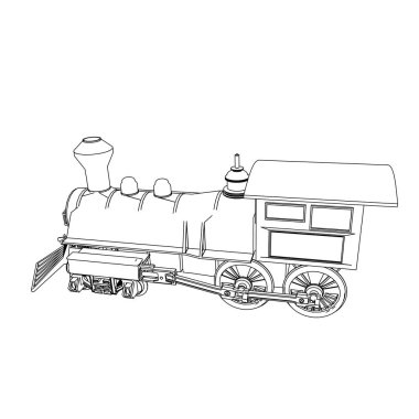 Tren hattı sanatı. Boyama sayfası - Tren - Çocuklar için illüstrasyon