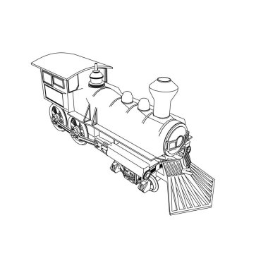 Tren hattı sanatı. Boyama sayfası - Tren - Çocuklar için illüstrasyon