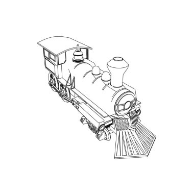 Tren hattı sanatı. Boyama sayfası - Tren - Çocuklar için illüstrasyon