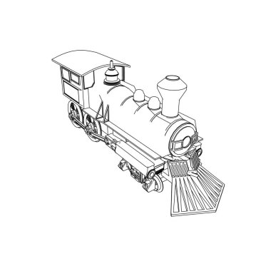 Tren hattı sanatı. Boyama sayfası - Tren - Çocuklar için illüstrasyon