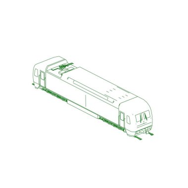 Tren hattı sanatı. Boyama sayfası - Tren - Çocuklar için illüstrasyon