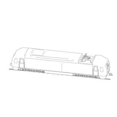 Tren hattı sanatı. Boyama sayfası - Tren - Çocuklar için illüstrasyon