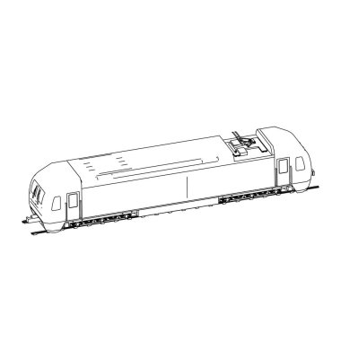 Tren hattı sanatı. Boyama sayfası - Tren - Çocuklar için illüstrasyon