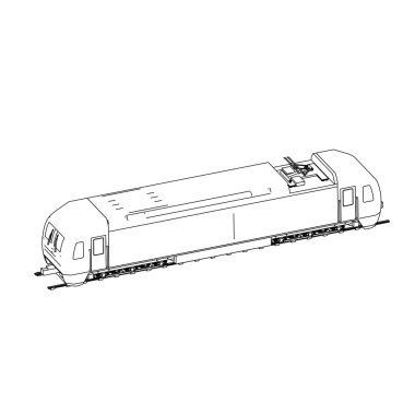 Tren hattı sanatı. Boyama sayfası - Tren - Çocuklar için illüstrasyon
