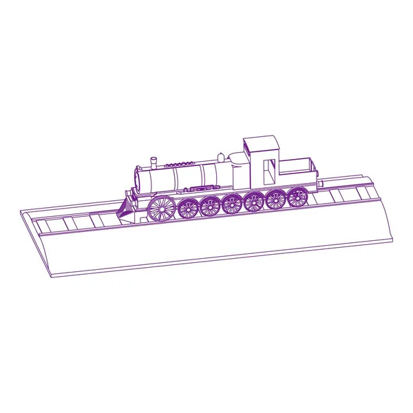 Линейное искусство поезда — стоковый вектор