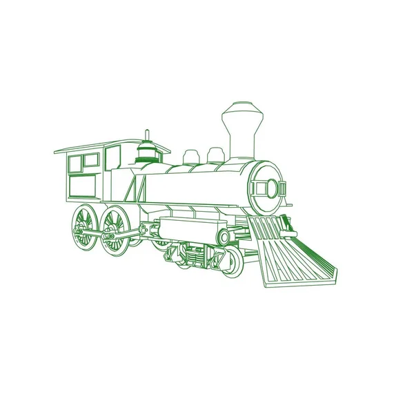 Linha de arte do trem. Desenho para colorir - Trem - ilustração para as crianças — Vetor de Stock