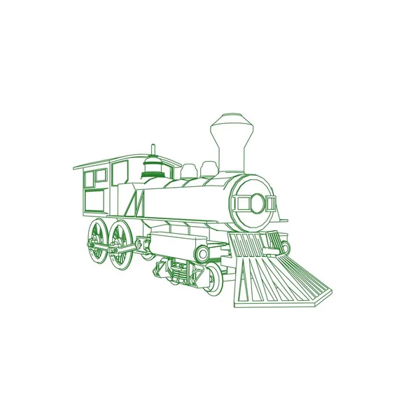 Art de la ligne du train. Coloriage - Train - illustration pour les enfants — Image vectorielle