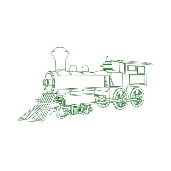 火车的线条艺术。 彩绘页.火车.儿童图解 — 图库矢量图片