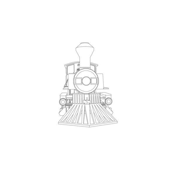 Línea de arte del tren. Dibujo para colorear - Tren - ilustración para los niños — Archivo Imágenes Vectoriales