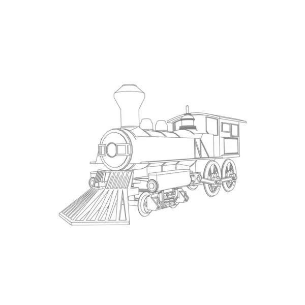 Línea de arte del tren. Dibujo para colorear - Tren - ilustración para los niños — Archivo Imágenes Vectoriales