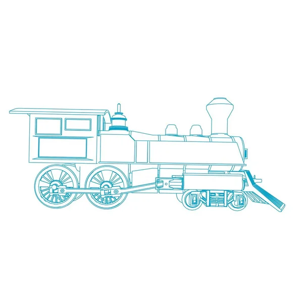 Linha de arte do trem. Desenho para colorir - Trem - ilustração para as crianças — Vetor de Stock