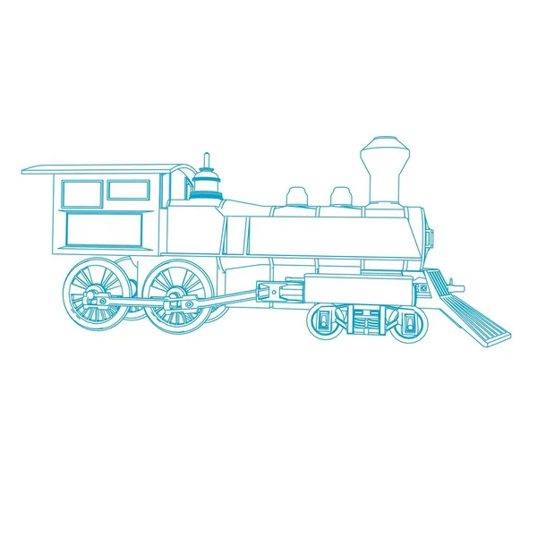 Linea arte del treno. Disegno da colorare - Treno - illustrazione per i bambini — Vettoriale Stock