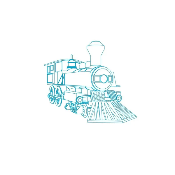 Linha de arte do trem. Desenho para colorir - Trem - ilustração para as crianças — Vetor de Stock