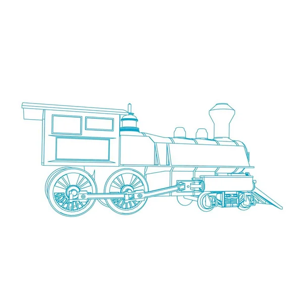 Лінійне мистецтво поїзда. Розмальовка - Потяг - ілюстрація для дітей — стоковий вектор