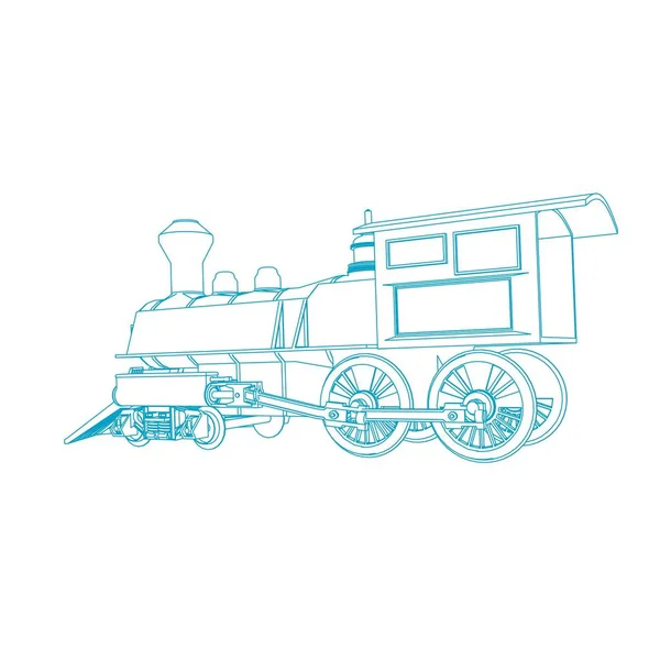 Línea de arte del tren. Dibujo para colorear - Tren - ilustración para los niños — Vector de stock