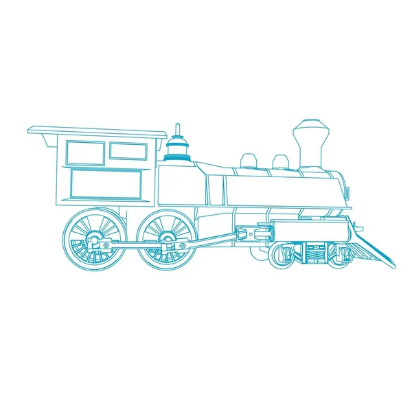 Line art of the train. Coloring page - Train - illustration for the children — Stock Vector