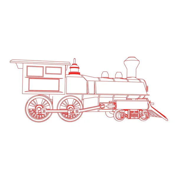 Línea de arte del tren. Dibujo para colorear - Tren - ilustración para los niños — Vector de stock