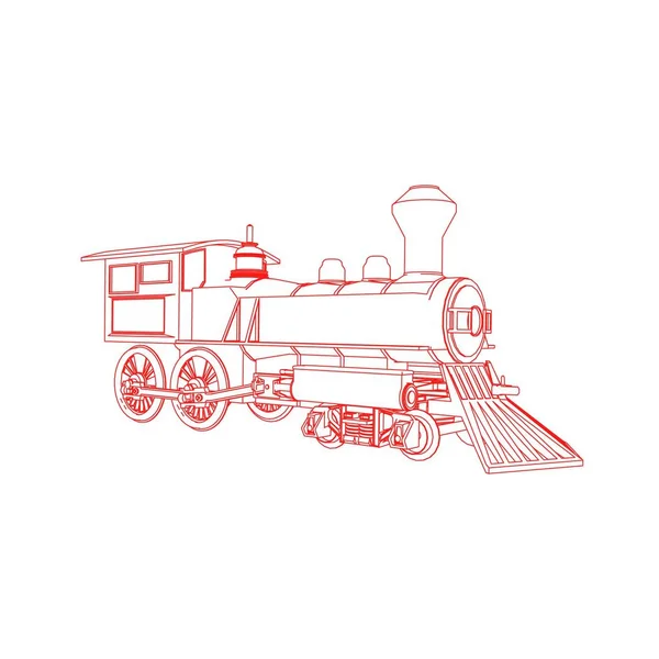 Línea de arte del tren. Dibujo para colorear - Tren - ilustración para los niños — Vector de stock