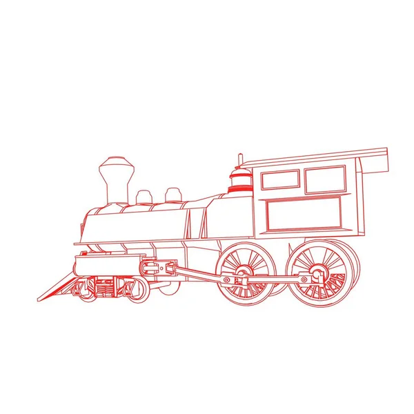 Linha de arte do trem. Desenho para colorir - Trem - ilustração para as crianças — Vetor de Stock