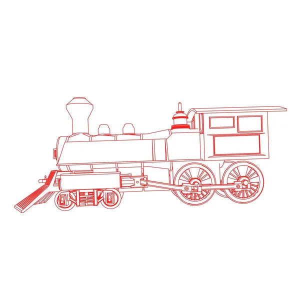 Linha de arte do trem. Desenho para colorir - Trem - ilustração para as crianças — Vetor de Stock