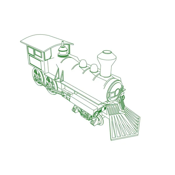 Linha de arte do trem. Desenho para colorir - Trem - ilustração para as crianças —  Vetores de Stock