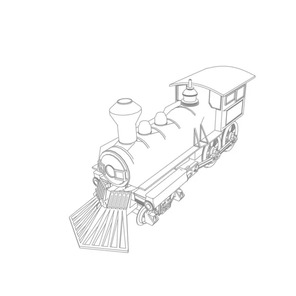 Traťové umění vlaku. Omalovánky - Vlak - ilustrace pro děti — Stockový vektor