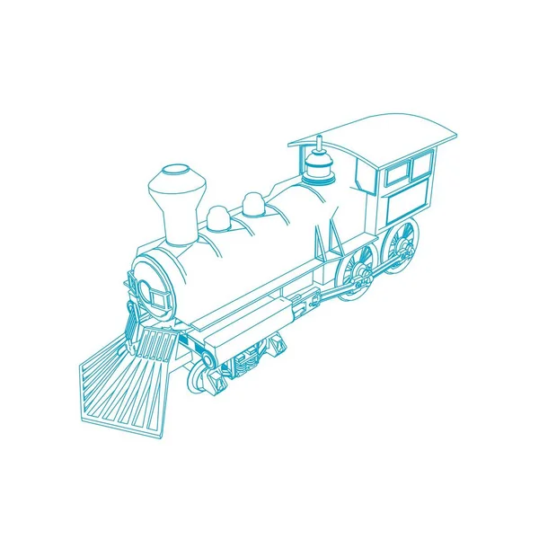 Γραμμική τέχνη του τρένου. Χρωματισμός σελίδας - Τρένο - εικονογράφηση για τα παιδιά — Διανυσματικό Αρχείο