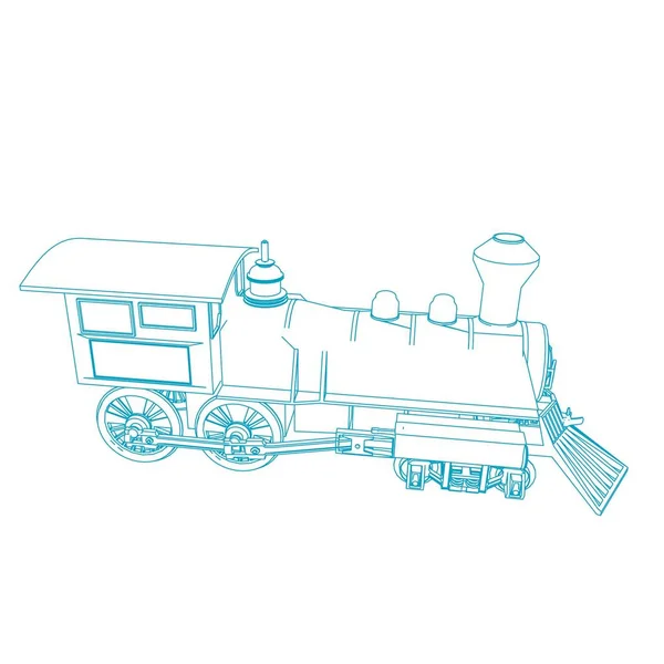 Linha de arte do trem. Desenho para colorir - Trem - ilustração para as crianças — Vetor de Stock