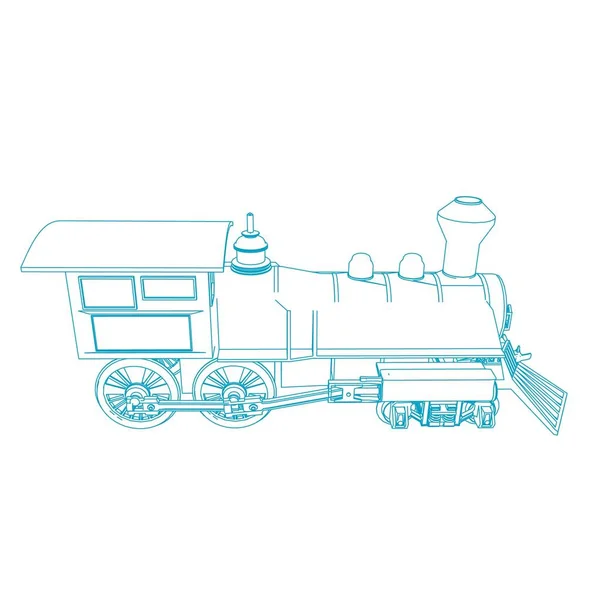 Linha de arte do trem. Desenho para colorir - Trem - ilustração para as crianças —  Vetores de Stock