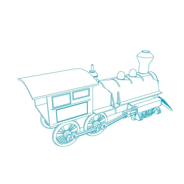 Línea de arte del tren. Dibujo para colorear - Tren - ilustración para los niños — Archivo Imágenes Vectoriales