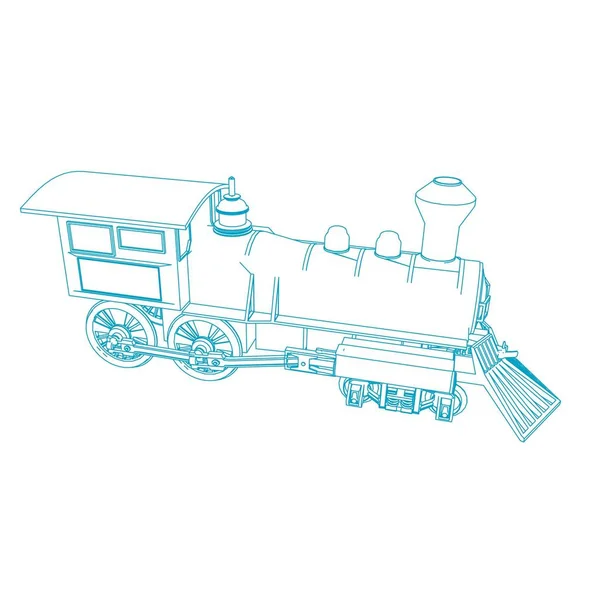 Art de la ligne du train. Coloriage - Train - illustration pour les enfants — Image vectorielle