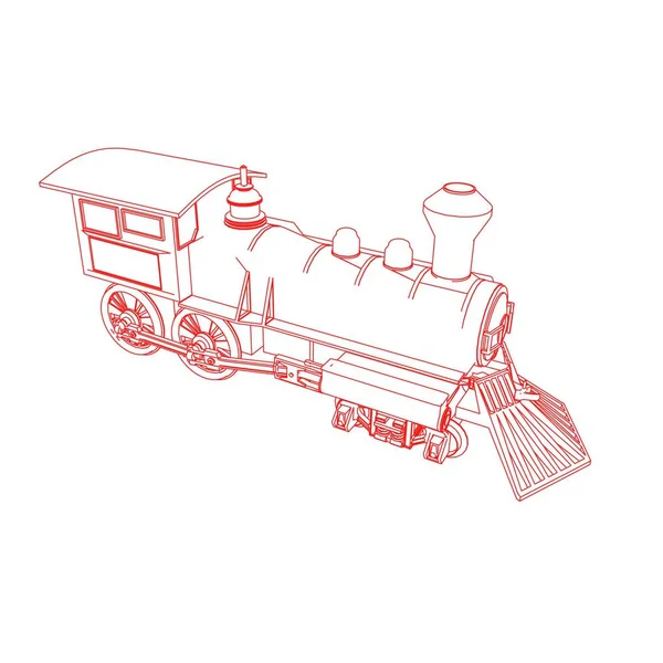 Art de la ligne du train. Coloriage - Train - illustration pour les enfants — Image vectorielle