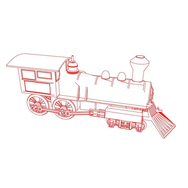 Linha de arte do trem. Desenho para colorir - Trem - ilustração para as crianças —  Vetores de Stock