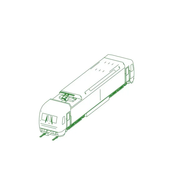 Línea de arte del tren. Dibujo para colorear - Tren - ilustración para los niños — Vector de stock