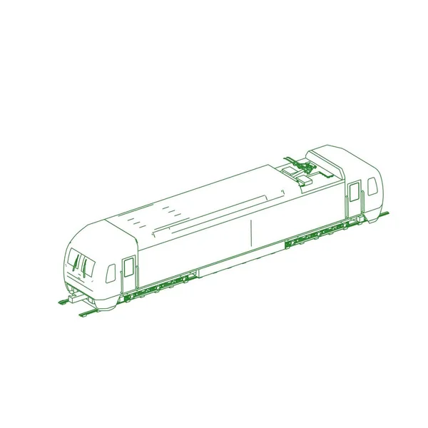 Linha de arte do trem. Desenho para colorir - Trem - ilustração para as crianças — Vetor de Stock