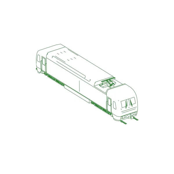 Linienkunst des Zuges. Malseite - Zug - Illustration für die Kinder — Stockvektor