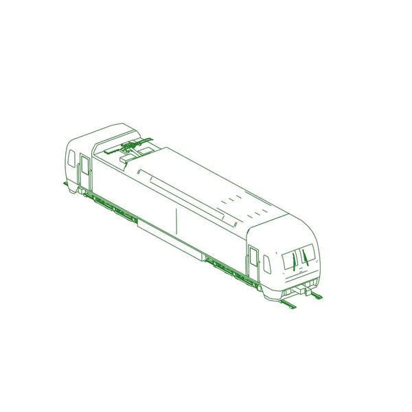 Linienkunst des Zuges. Malseite - Zug - Illustration für die Kinder — Stockvektor