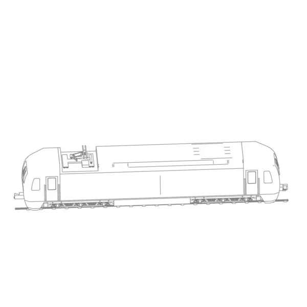 Linienkunst des Zuges. Malseite - Zug - Illustration für die Kinder — Stockvektor