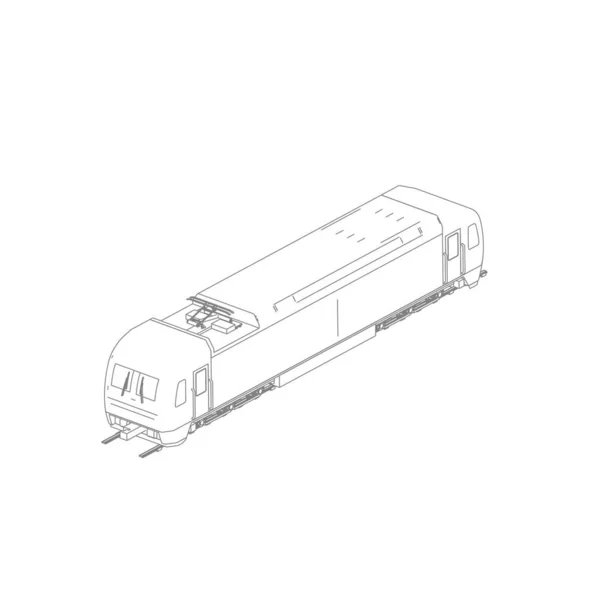 Art de la ligne du train. Coloriage - Train - illustration pour les enfants — Image vectorielle